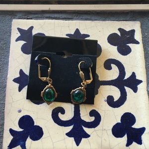 Brass and glass handmade earrings